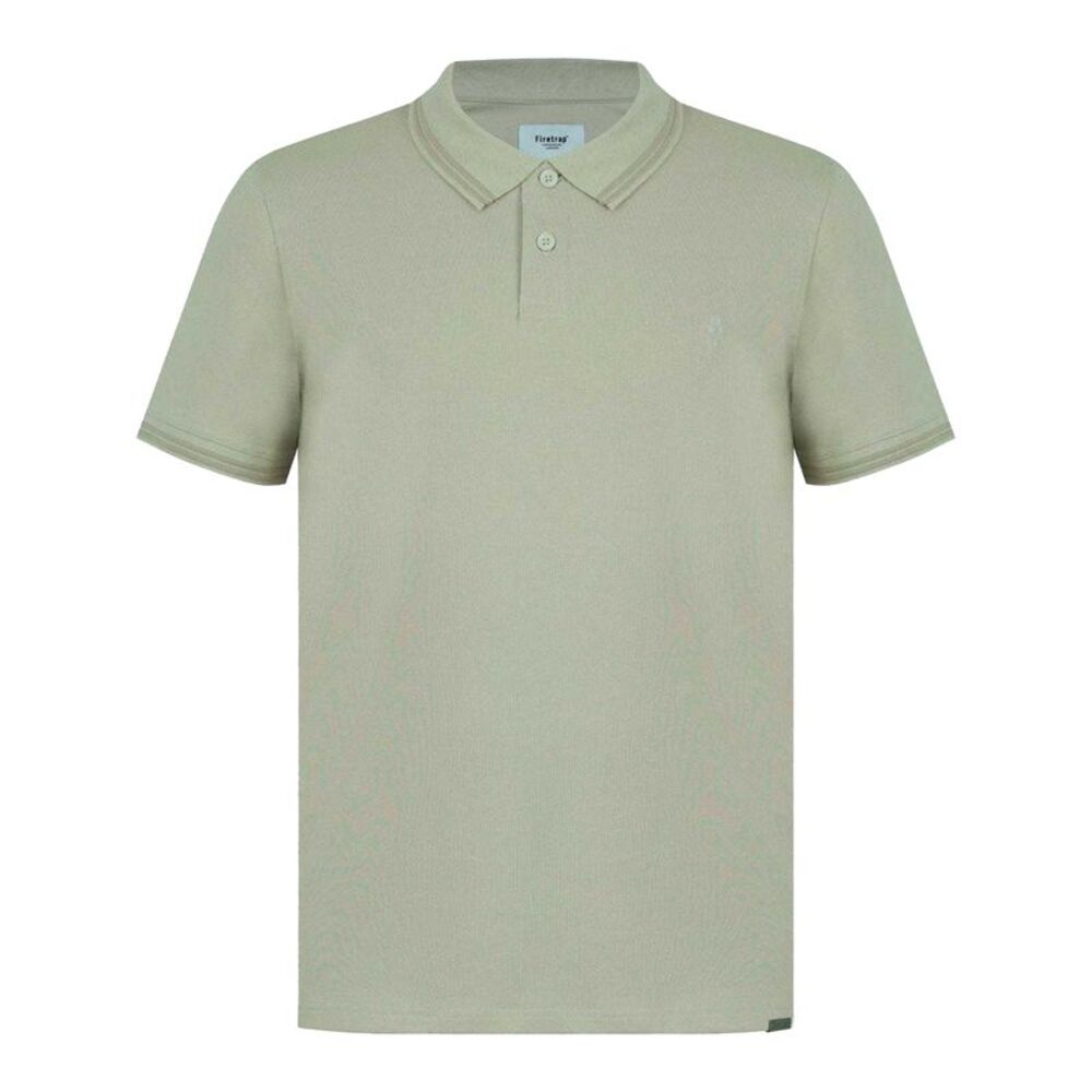 Firetrap Mens Lazer Logo Cotton Polo Shirt / Beige